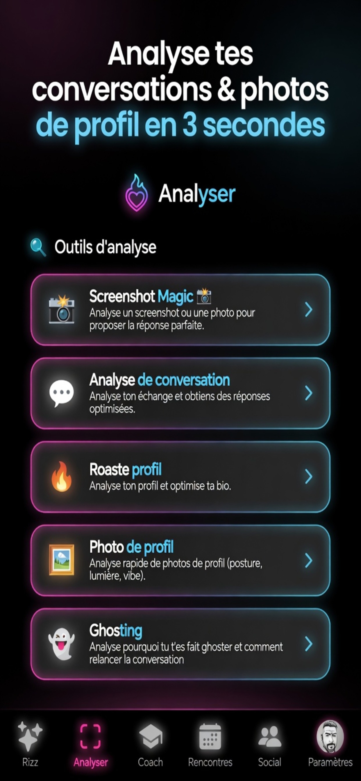 Rizz Rapide - Genere des phrases en 3 clics